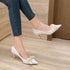 Pearl Crystal Bow-Knot Wedding Pointed Toe Heels